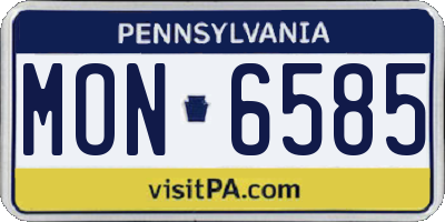 PA license plate MON6585