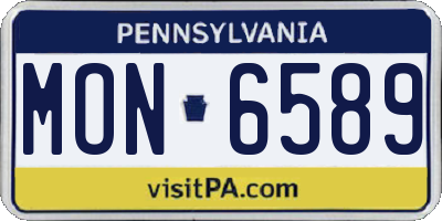 PA license plate MON6589