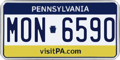 PA license plate MON6590