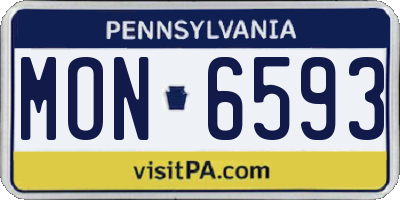 PA license plate MON6593