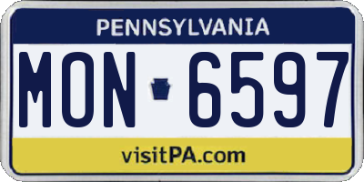 PA license plate MON6597
