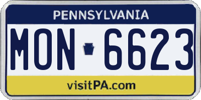 PA license plate MON6623