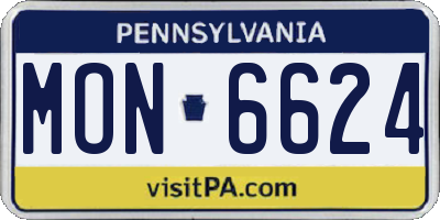 PA license plate MON6624
