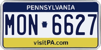 PA license plate MON6627