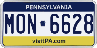PA license plate MON6628