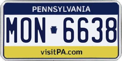 PA license plate MON6638