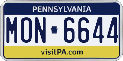 PA license plate MON6644