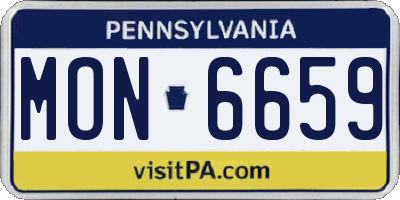 PA license plate MON6659