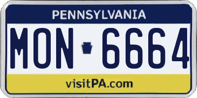 PA license plate MON6664