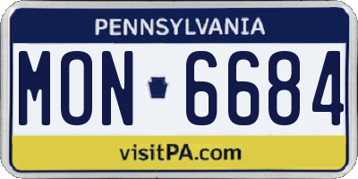PA license plate MON6684