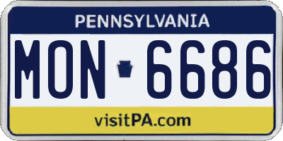 PA license plate MON6686