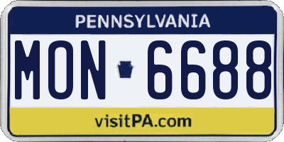 PA license plate MON6688