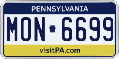 PA license plate MON6699