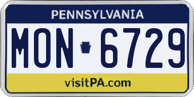 PA license plate MON6729
