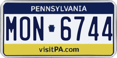 PA license plate MON6744