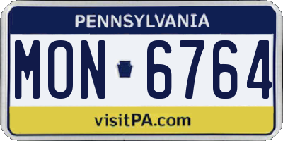 PA license plate MON6764