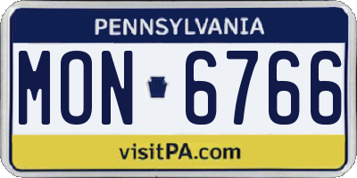 PA license plate MON6766