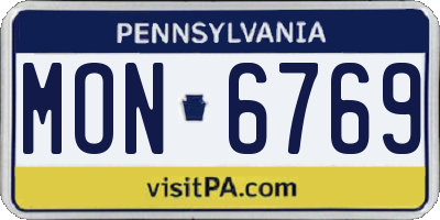 PA license plate MON6769
