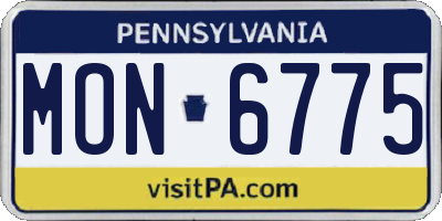 PA license plate MON6775