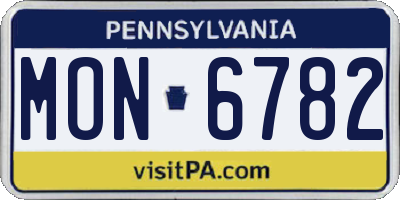 PA license plate MON6782