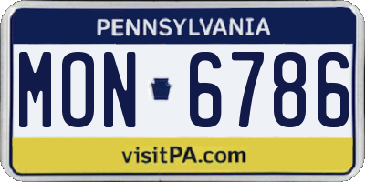PA license plate MON6786