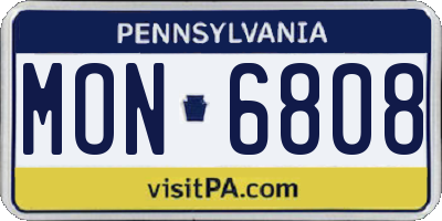 PA license plate MON6808