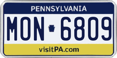 PA license plate MON6809
