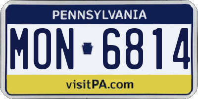 PA license plate MON6814
