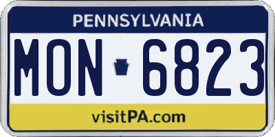 PA license plate MON6823