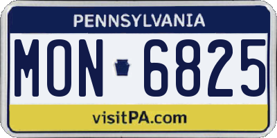 PA license plate MON6825
