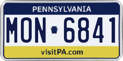 PA license plate MON6841