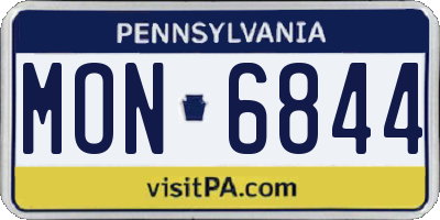 PA license plate MON6844