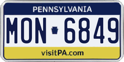 PA license plate MON6849
