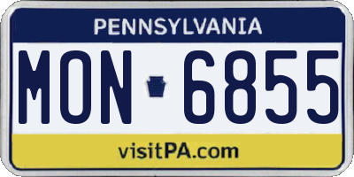 PA license plate MON6855