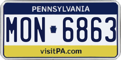 PA license plate MON6863