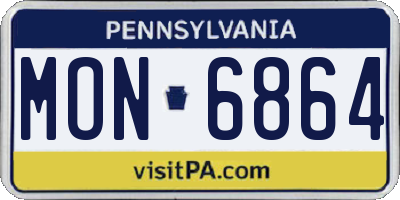 PA license plate MON6864