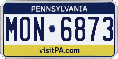 PA license plate MON6873