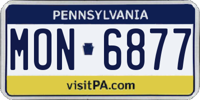 PA license plate MON6877