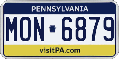 PA license plate MON6879