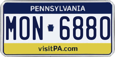 PA license plate MON6880