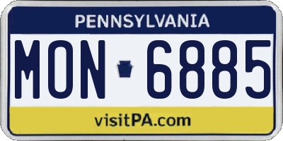 PA license plate MON6885
