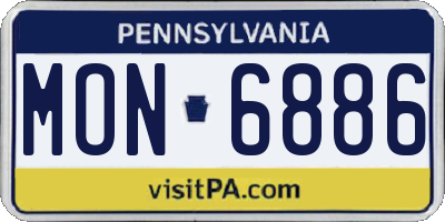 PA license plate MON6886