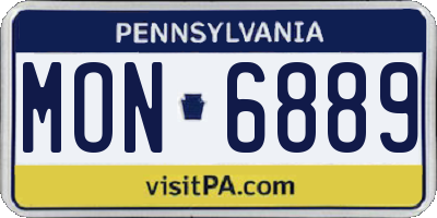 PA license plate MON6889