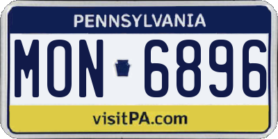 PA license plate MON6896