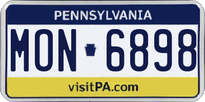 PA license plate MON6898