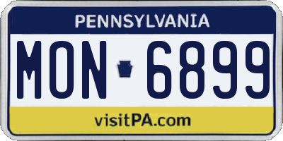 PA license plate MON6899