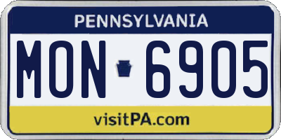 PA license plate MON6905