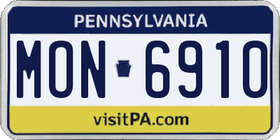 PA license plate MON6910