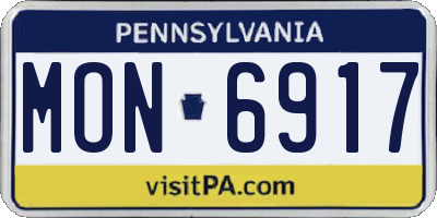 PA license plate MON6917