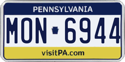 PA license plate MON6944